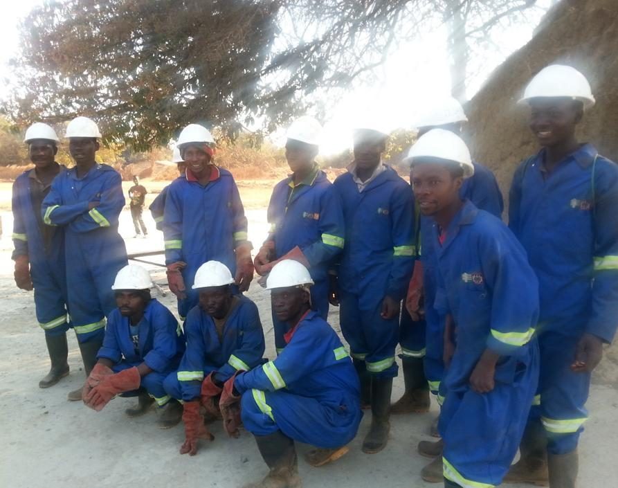 Muchinda field team on site during the Sakania electrification project