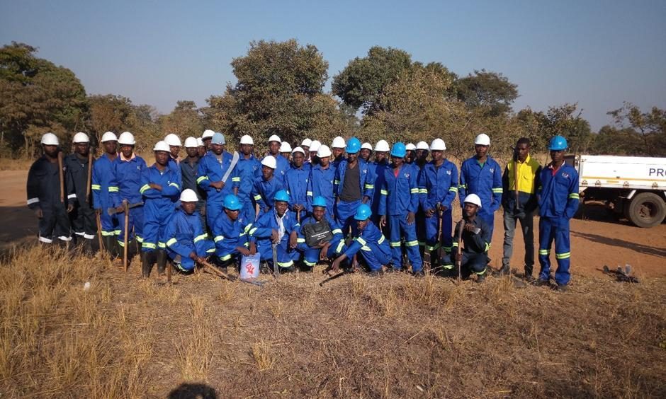 The Muchinda Electrical and Refrigeration Engineers field team on site in Zambia